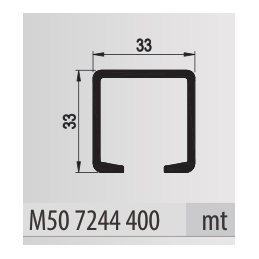 M50 7244 400 Aluminium Upper Rail